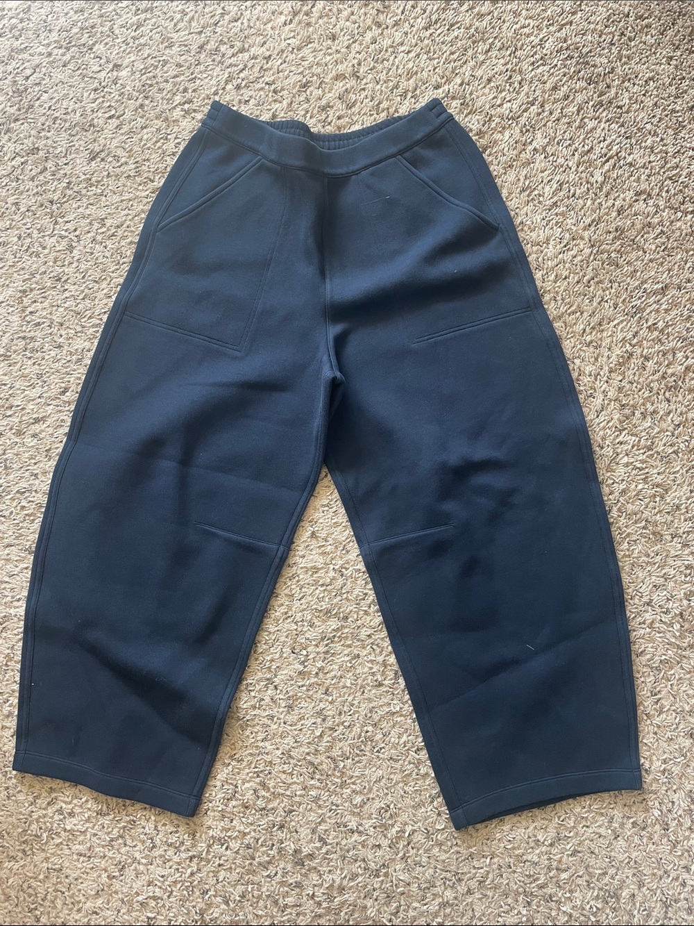 Barrel Leg Black Knit Lounge Pants